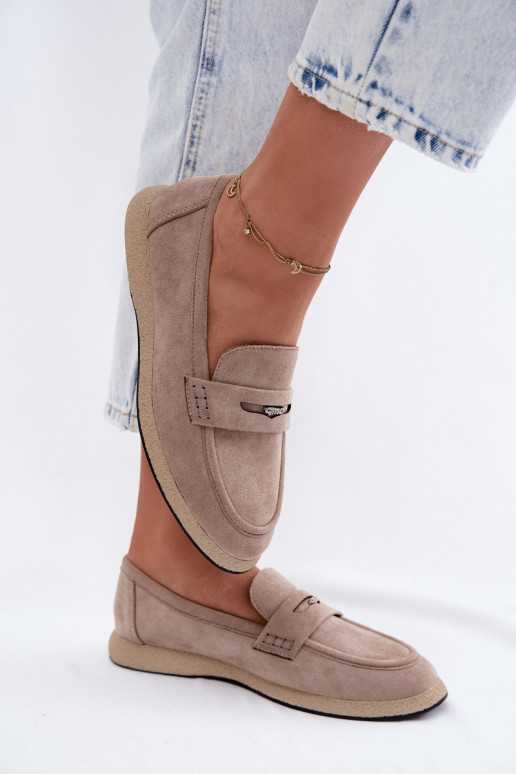 naiste mokassiinidImitacji seemisnakhsedu Vinceza 62273 beeži värvi