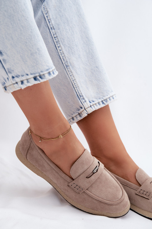 naiste mokassiinidImitacji seemisnakhsedu Vinceza 62273 beeži värvi