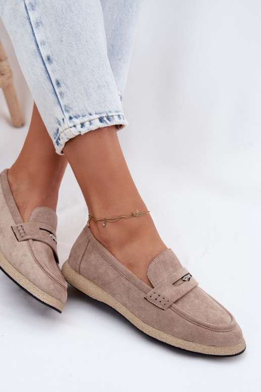 naiste mokassiinidImitacji seemisnakhsedu Vinceza 62273 beeži värvi