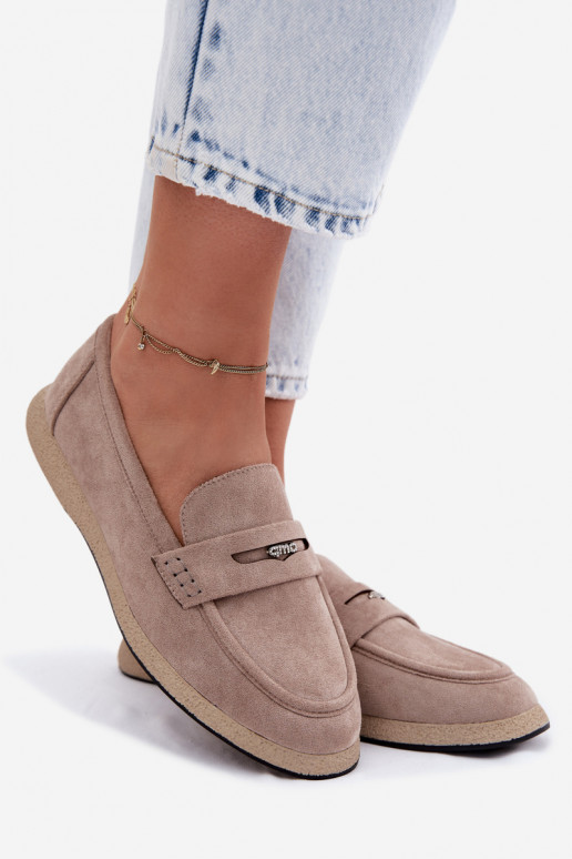 naiste mokassiinidImitacji seemisnakhsedu Vinceza 62273 beeži värvi