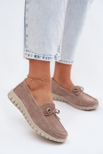 naiste mokassiinidPealturalnego seemisnakhsedu lipsukesega Vinceza 95401 beeži värvi 2