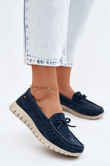 naiste mokassiinidPealturalnego seemisnakhsedu lipsukesega Vinceza 95401 tumesinist värvi 2
