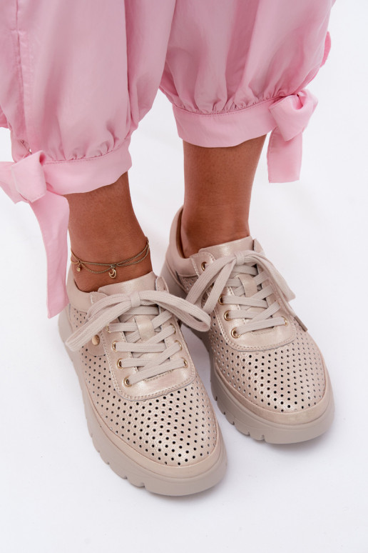 Pealhk Ažuurne jalatsid Pealiste omad Vinceza 79629 Kuldset värvi