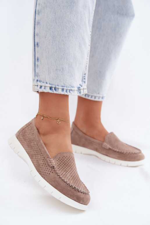 naiste mokassiinidPealturalnego seemisnakhsedu Vinceza 95360 beeži värvi