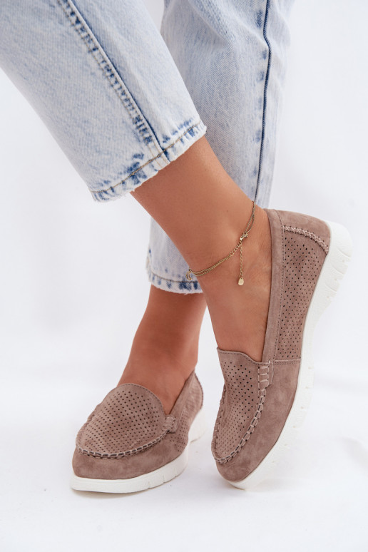 naiste mokassiinidPealturalnego seemisnakhsedu Vinceza 95360 beeži värvi