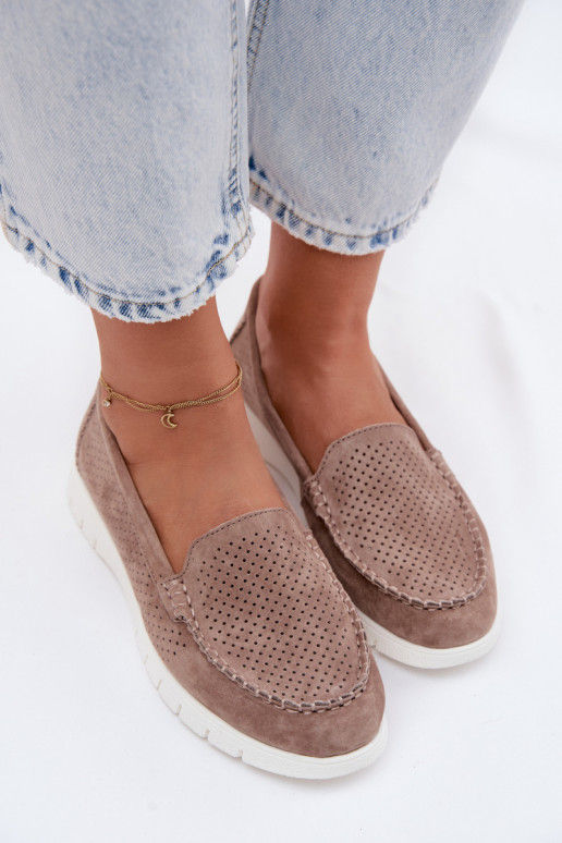 naiste mokassiinidPealturalnego seemisnakhsedu Vinceza 95360 beeži värvi