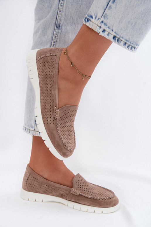 naiste mokassiinidPealturalnego seemisnakhsedu Vinceza 95360 beeži värvi