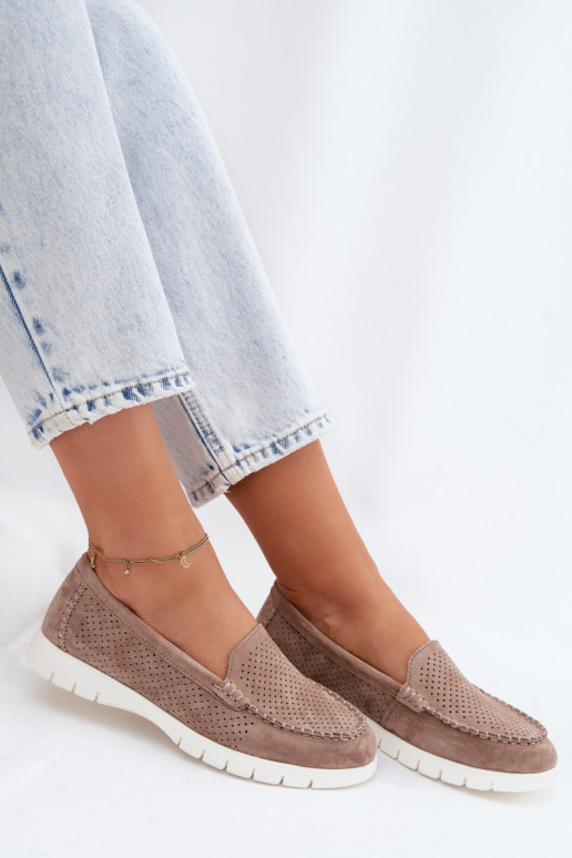 naiste mokassiinidPealturalnego seemisnakhsedu Vinceza 95360 beeži värvi