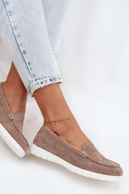 naiste mokassiinidPealturalnego seemisnakhsedu Vinceza 95360 beeži värvi