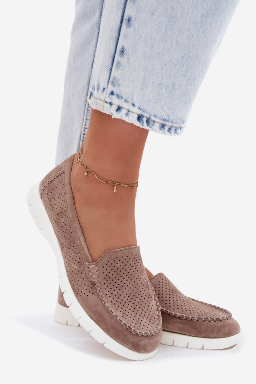 naiste mokassiinidPealturalnego seemisnakhsedu Vinceza 95360 beeži värvi