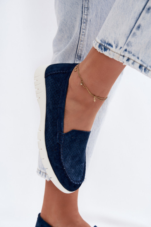 naiste mokassiinidPealturalnego seemisnakhsedu Vinceza 95360 tumesinist värvi