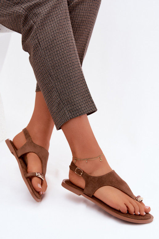 Kuldne lamed jalats faux suede detailidega pruunis Jelviane