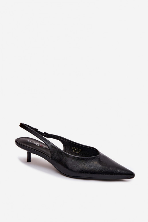 Lakitud sandaalidImitacji Skóry kõrge jämeda kontsaga msuud Averelle