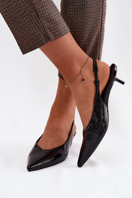 Lakitud sandaalidImitacji Skóry kõrge jämeda kontsaga msuud Averelle