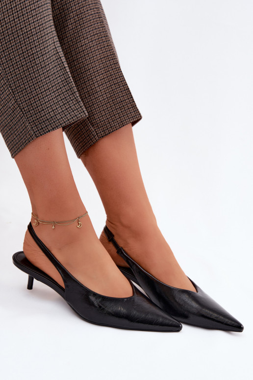 Lakitud sandaalidImitacji Skóry kõrge jämeda kontsaga msuud Averelle