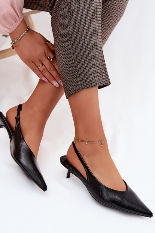 Lakitud sandaalidImitacji Skóry kõrge jämeda kontsaga msuud Averelle