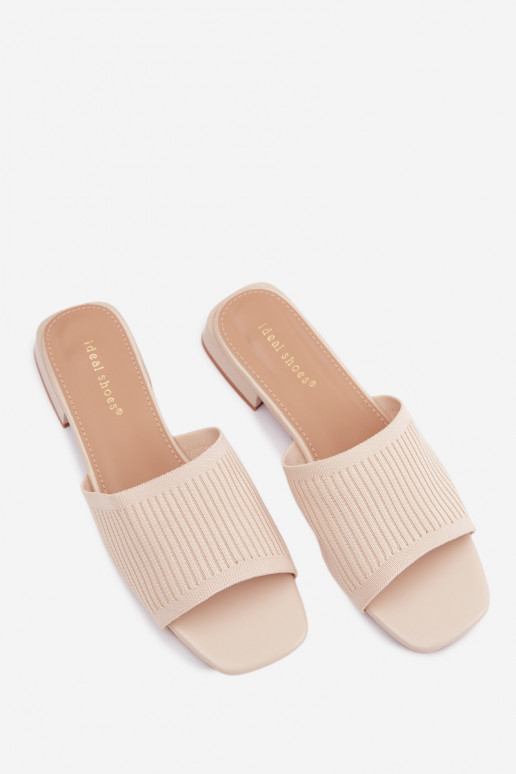 Riidest naiste plätud laiade nööridega Elevandiluu värvi Belissea