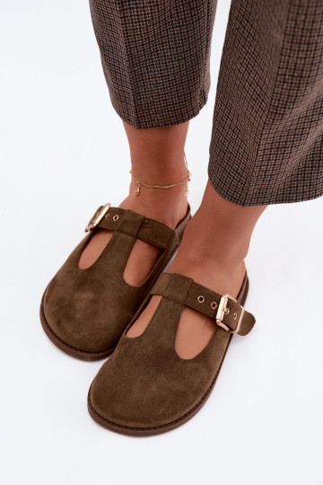 naiste plätud MuleImitacji seemisnakhsedu khakivärvi Melvia