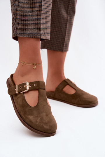 naiste plätud MuleImitacji seemisnakhsedu khakivärvi Melvia 2