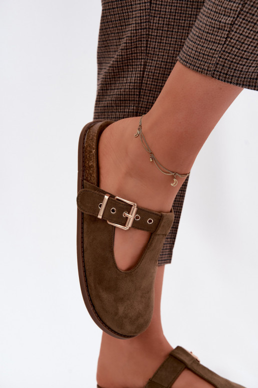 naiste plätud MuleImitacji seemisnakhsedu khakivärvi Melvia