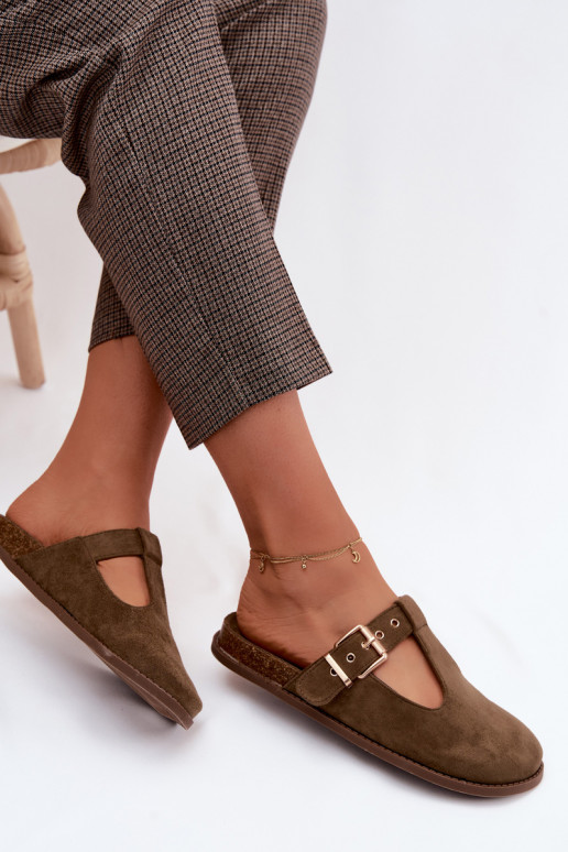 naiste plätud MuleImitacji seemisnakhsedu khakivärvi Melvia