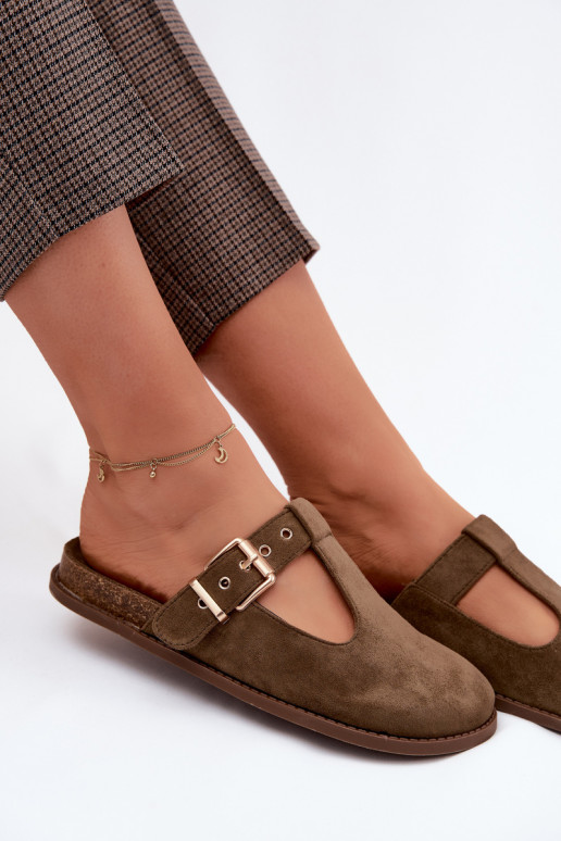 naiste plätud MuleImitacji seemisnakhsedu khakivärvi Melvia