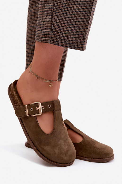 naiste plätud MuleImitacji seemisnakhsedu khakivärvi Melvia