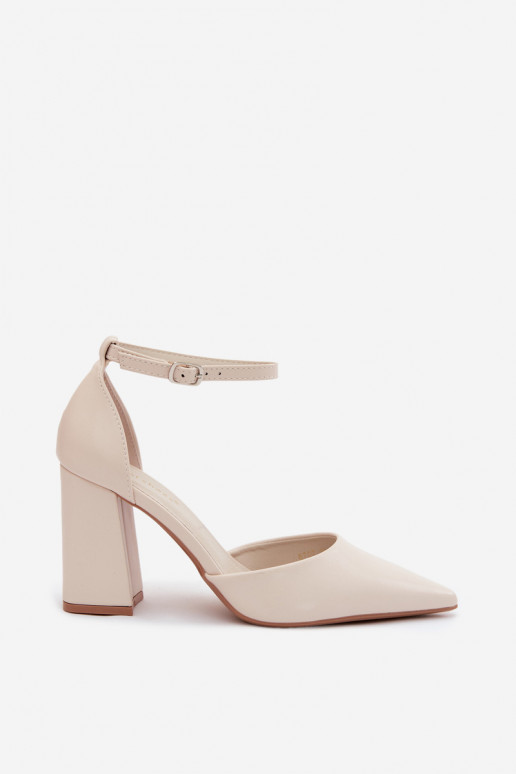 Kingad kõrge jämeda kontsagaImitacji Skóry Elevandiluu värvi Selvra