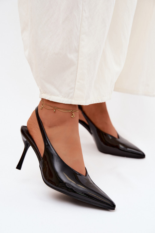 Laque kõrge kontsaga sandaalid eko-nahast msuud Norvra