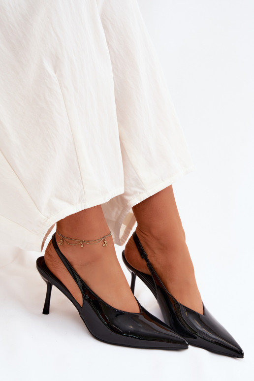 Laque kõrge kontsaga sandaalid eko-nahast msuud Norvra