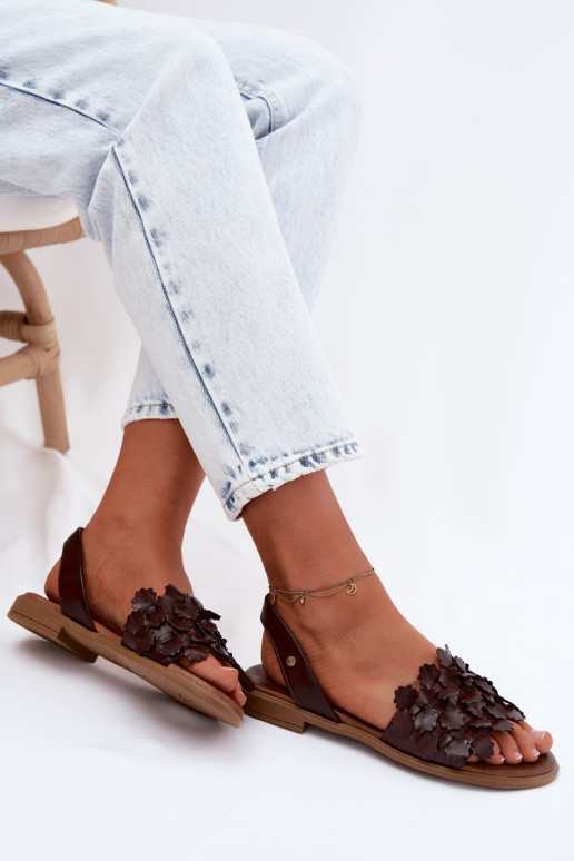 Pealistesandaalid laiade nööridega Zazoo 40468 Czekoladosissee