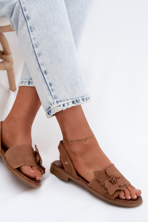 Pealhk Seemisnahast kingad laiade nööridega Koos Ornate Lill Zazoo 407471 pruunid värvi