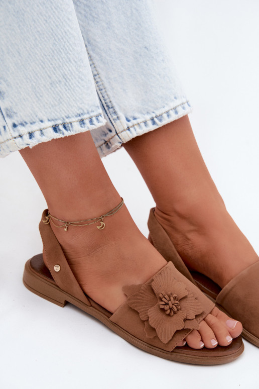 Pealhk Seemisnahast kingad laiade nööridega Koos Ornate Lill Zazoo 407471 pruunid värvi