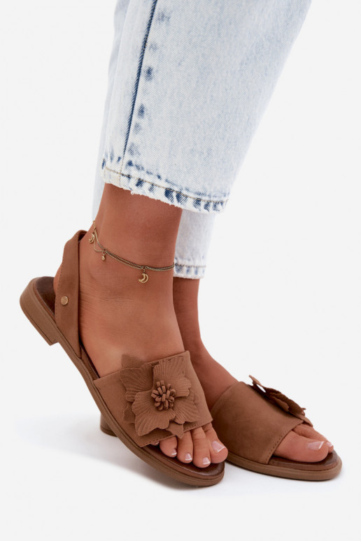 Pealhk Seemisnahast kingad laiade nööridega Koos Ornate Lill Zazoo 407471 pruunid värvi