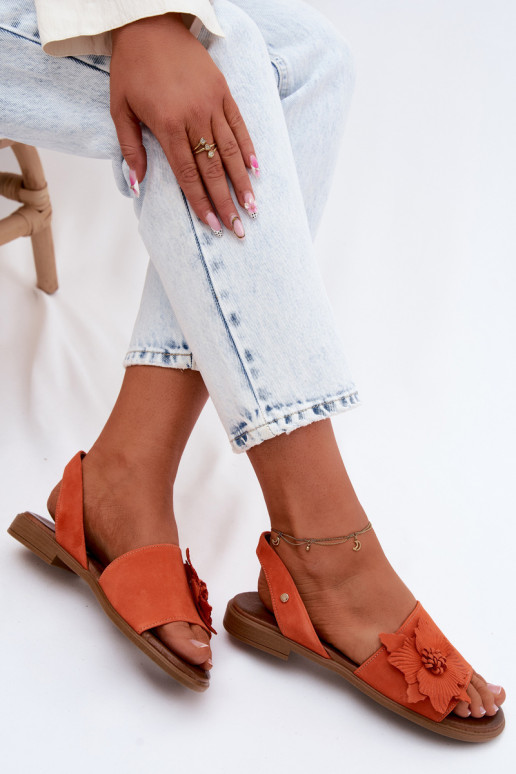 Pealhk Seemisnahast kingad laiade nööridega Koos Ornate Lill Zazoo 407471 oranži värvi