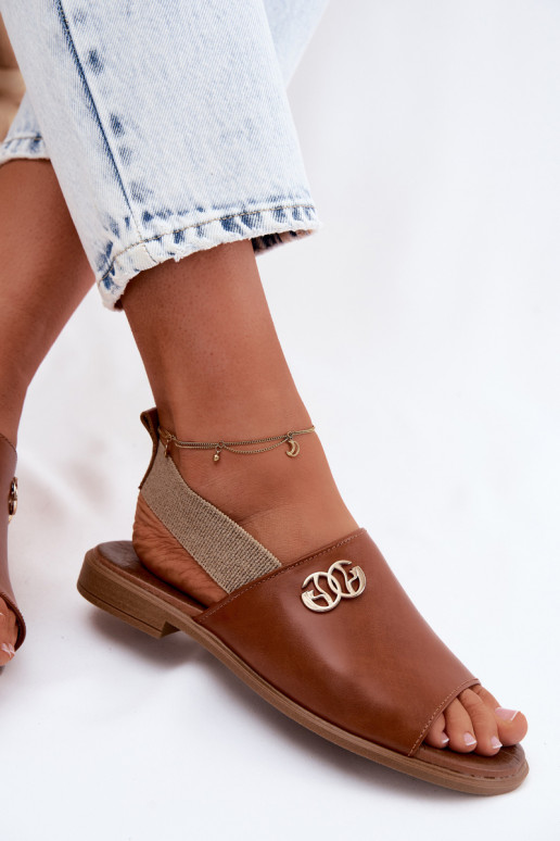 Pealistesandaalid Ze Kuldset värvim Detalem Zazoo 40473 pruunid värvi