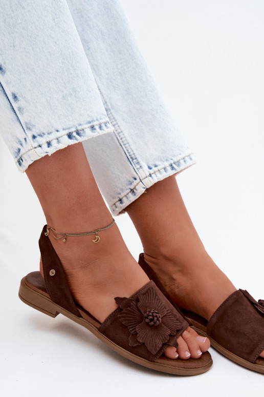 Pealhk Seemisnahast kingad laiade nööridega Koos Ornate Lill Zazoo 407471 Czekoladosissee