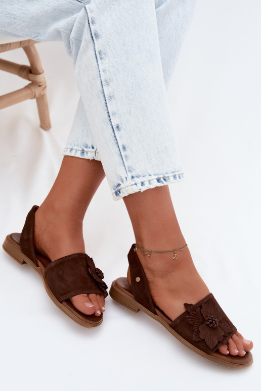 Pealhk Seemisnahast kingad laiade nööridega Koos Ornate Lill Zazoo 407471 Czekoladosissee