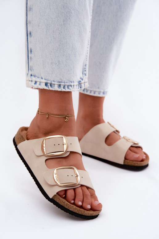 naiste plätud Korgitalla peal neetide ja pandlaga Lee Cooper LCIN-26-35-4454L beeži värvi