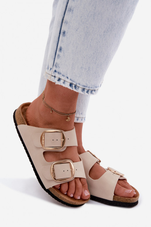 naiste plätud Korgitalla peal neetide ja pandlaga Lee Cooper LCIN-26-35-4454L beeži värvi