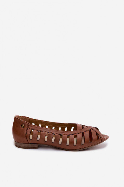 Lõikega ballerinad pruuni värviga Tai turiciejka P7540-29