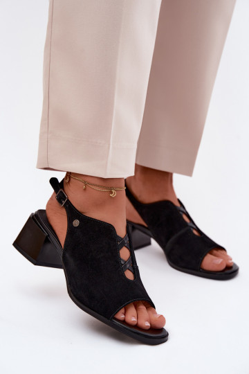 sandaalidPealturalnego seemisnakhsedu kõrge jämeda kontsaga Sellel onciejka K7521-01 msuud