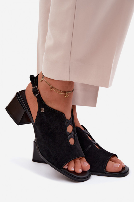 sandaalidPealturalnego seemisnakhsedu kõrge jämeda kontsaga Sellel onciejka K7521-01 msuud