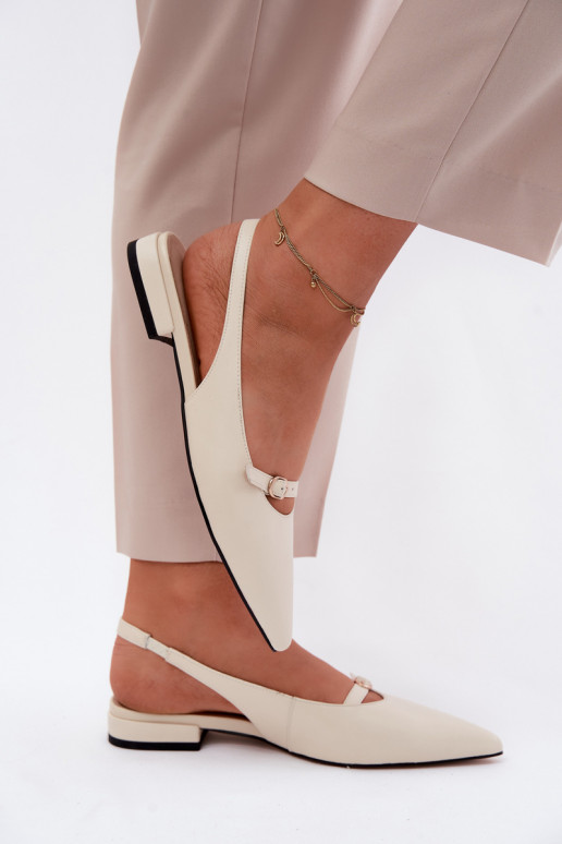 Pealistesandaalid laiade nööridega Sellel onciejka K7449-22 Elevandiluu värvi