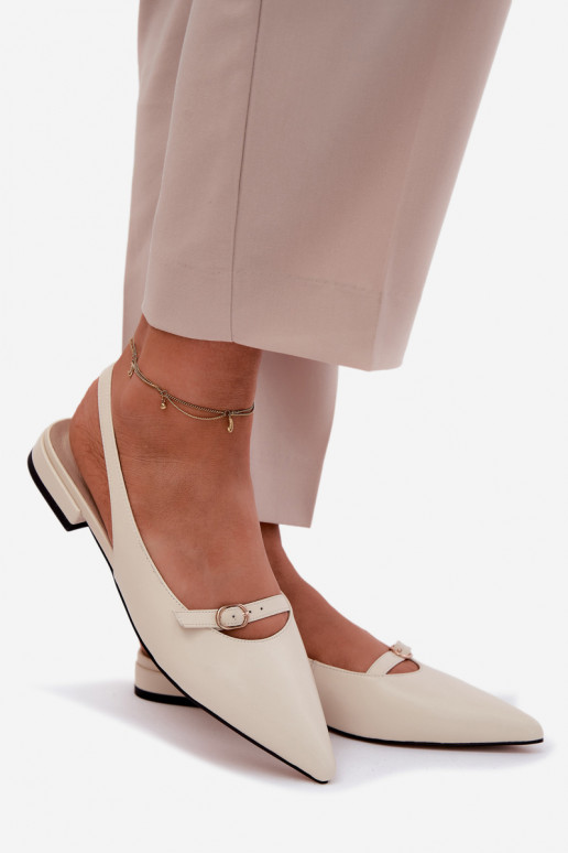 Pealistesandaalid laiade nööridega Sellel onciejka K7449-22 Elevandiluu värvi