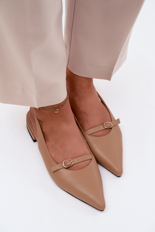 Pealistesandaalid laiade nööridega Sellel onciejka K7449-04 beeži värvi