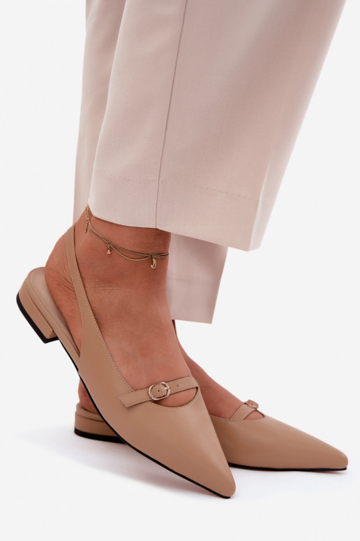 Pealistesandaalid laiade nööridega Sellel onciejka K7449-04 beeži värvi