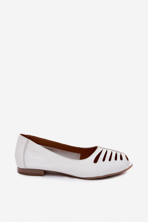 Avatud ballerinad tehisnahast Tai turiciejka P7541-11 valged