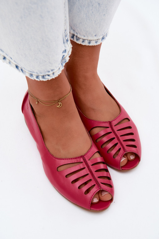 Ažuursed baleriinadPealturalnej Skóry Sellel onciejka P7541-15 tumeroosad värvi