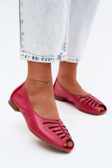 Ažuursed baleriinadPealturalnej Skóry Sellel onciejka P7541-15 tumeroosad värvi 2